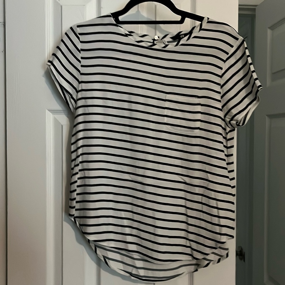 H&M Black and White Striped Shirt